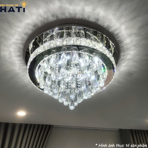 Đèn ốp trần pha lê tròn Hemilly