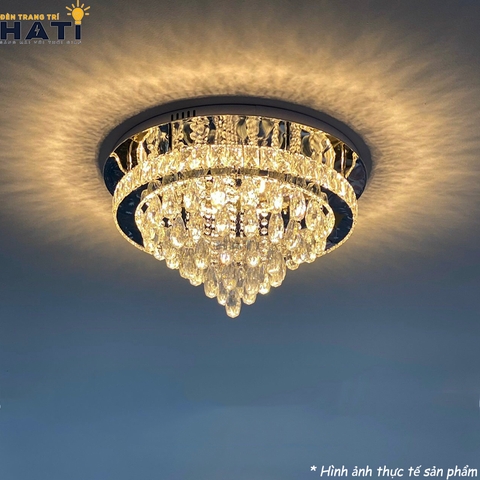Đèn ốp trần pha lê tròn Hemilly