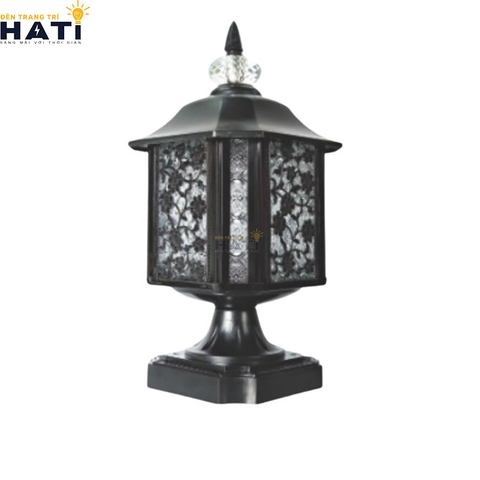 Đèn trụ cổng cao Belly màu đen