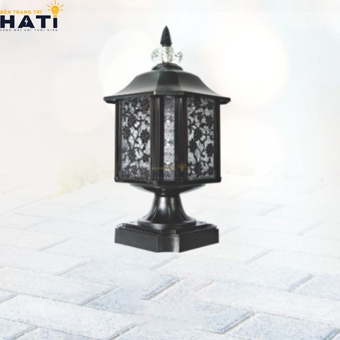 Đèn trụ cổng cao Belly màu đen