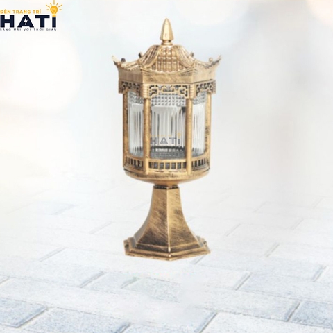 Đèn trụ cổng cao Densi màu vàng