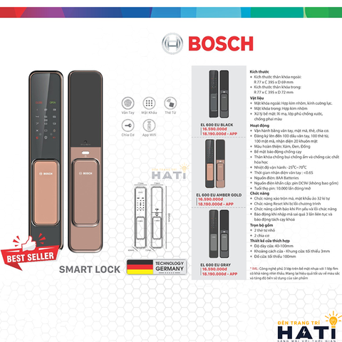 Khóa vân tay Bosch EL 600 màu đen