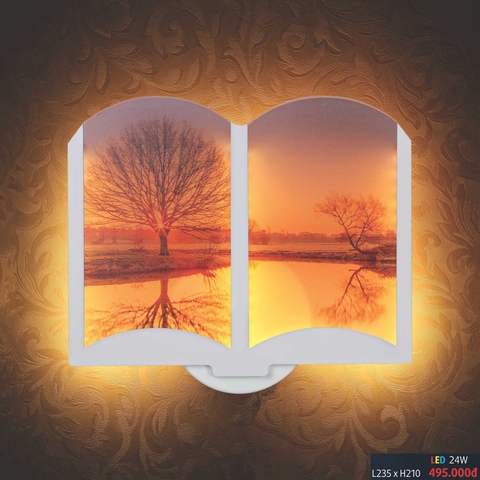 Đèn tường led cuốn sách họa tiết chiều thu