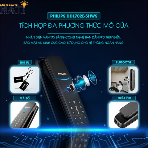 Khóa vân tay Philips DDL702E-5HWS