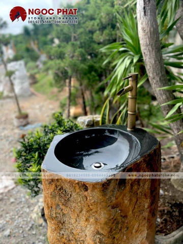 Lavabo Đá Bazan Tự Nhiên Nguyên Khối