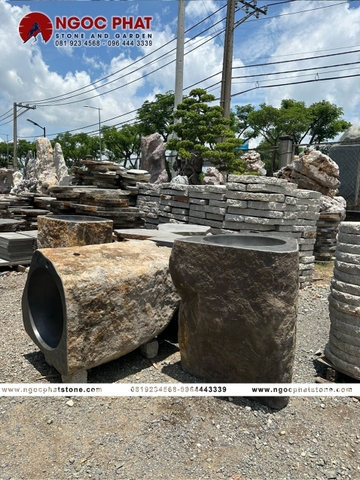 Chậu Lavabo Đá Bazan Nguyên Khối