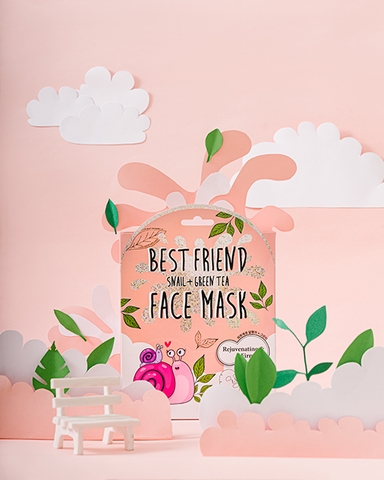 LookATME BEST FRIEND SNAIL + GREEN TEA FACE MASK