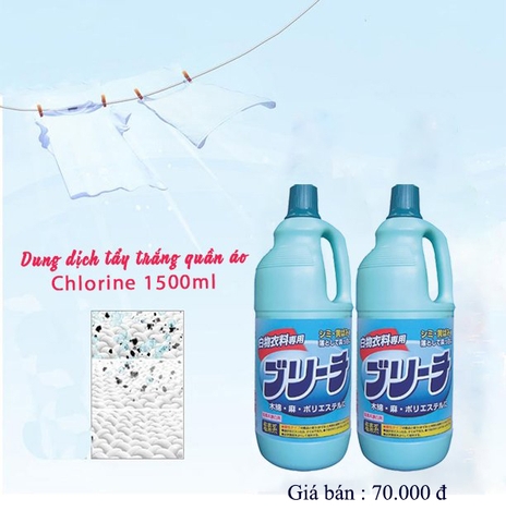 Nước tẩy trắng quần áo Chlorine 1500 ML