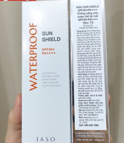 Kem Chống Nắng DR.IASO Sun Shield SPF 50+  Giá Bao Nhiêu? Mua Ở Đâu Chính Hãng?