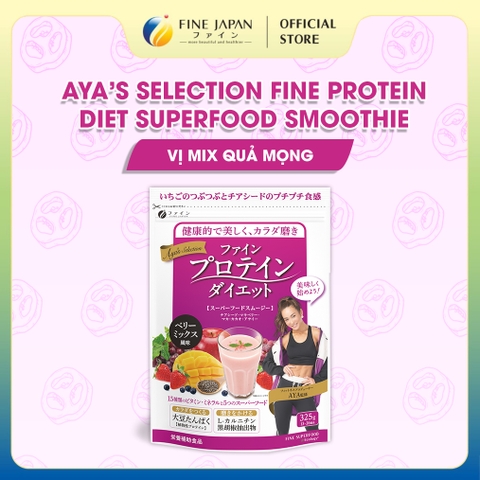 Bột Protein thực vật Aya’s Selection Protein Diet FINE JAPAN vị Mix quả mọng gói 325g