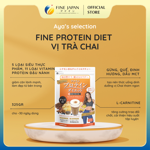 Bột Protein thực vật Aya’s Selection Protein Diet FINE JAPAN vị trà Chai gói 325g