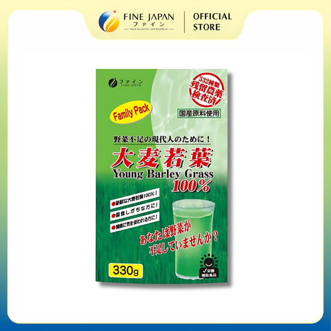 Bột lúa mạch non Young Barley Grass FINE JAPAN bổ sung chất xơ và Vitamin gói 100gr/330gr