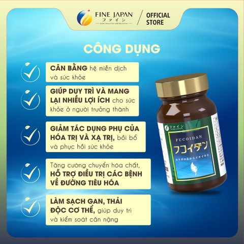 Viên uống cân bằng hệ miễn dịch Fucoidan FINE JAPAN lọ 198 viên