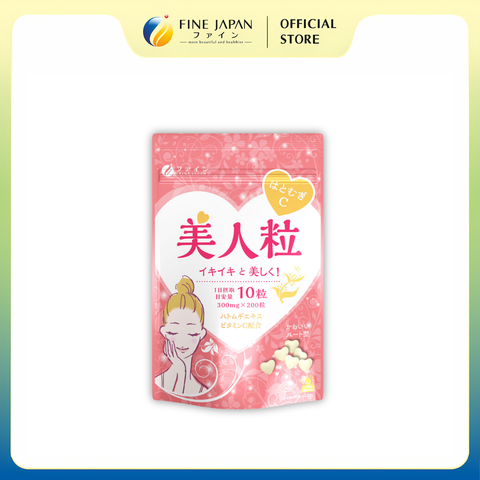 Viên uống mỹ nhân Vitamin C & tinh chất hạt Ý Dĩ dưỡng trắng da FINE JAPAN gói 200 viên