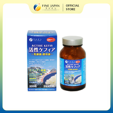 Viên uống nấm men Active Kefir FINE JAPAN cải thiện hệ vi sinh đường ruột và tăng cường miễn dịch lọ 300 viên