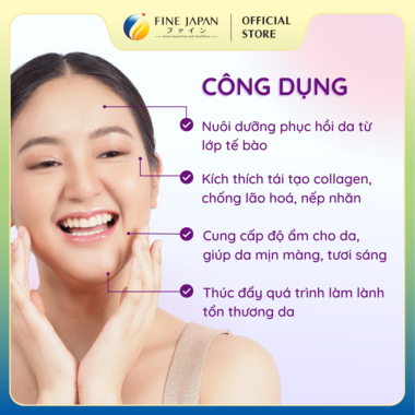 Bột uống Hyaluron & Collagen + Ubiquinol Platinum Cao Cấp FINE JAPAN hạn chế lão hóa da gói 240gr