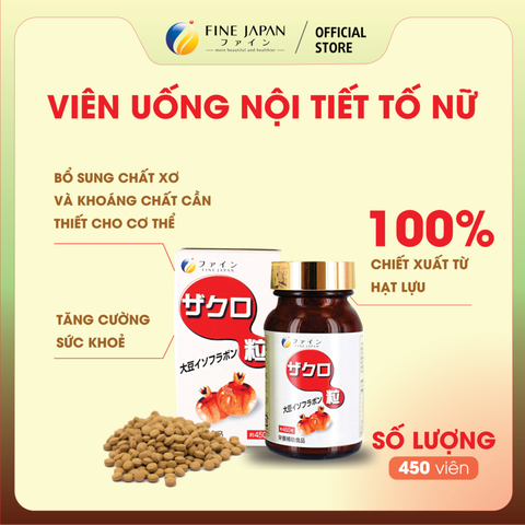 Viên uống cân bằng nội tiết tố nữ Pomegranate Tablet FINE JAPAN lọ 450 viên