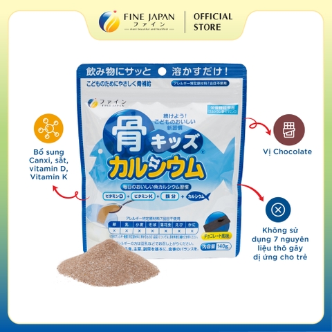 THỰC PHẨM BẢO VỆ SỨC KHỎE BONE'S CALCIUM FOR KIDS FINE JAPAN GÓI 140GR