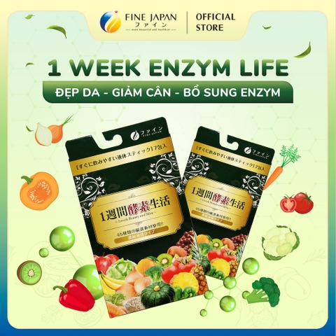 Nước cốt tiêu hoá 1 Week Enzym Life hỗ trợ tiêu hoá và làm đẹp từ 45 loại rau củ và hoa quả 7 thanh