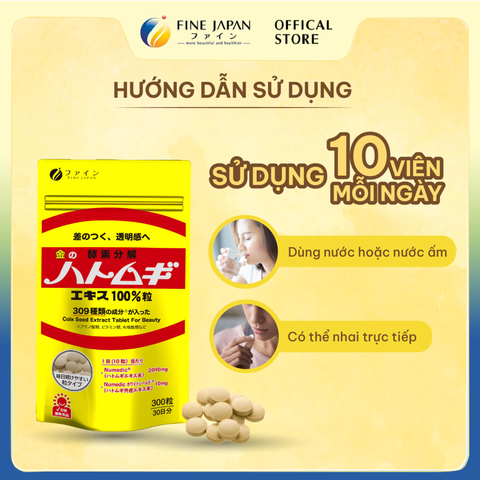 Viên Uống Chiết Xuất Hạt Ý Dĩ Fine Japan Coix Seed Extract Tablets Gói 300 viên