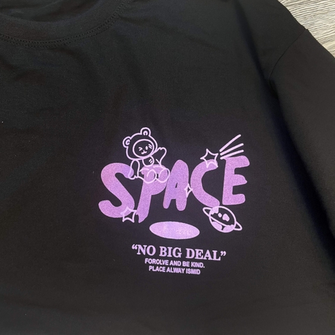 MS010 Áo Thun Unisex Nam Nữ, Áo Thun Form Rộng Thời Trang In Hình SPACE Dễ Thương Freesize