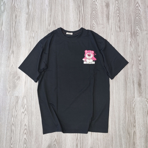 MS008 Áo Thun Unisex Nam Nữ, Áo Thun Form Rộng Thời Trang In Hình GẤU DÂU Dễ Thương Freesize