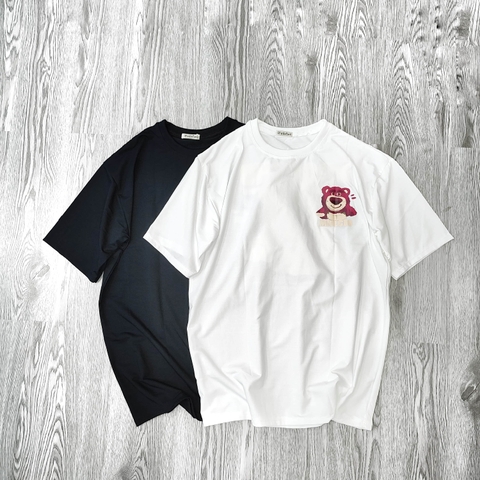 MS008 Áo Thun Unisex Nam Nữ, Áo Thun Form Rộng Thời Trang In Hình GẤU DÂU Dễ Thương Freesize