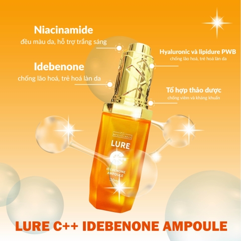 Serum Trẻ Hóa Da, Chống Lão Hóa, Căng Bóng Da, Trắng Da, Ngừa Nám IDEBENONE AMPOULE LURE C++ 30ml