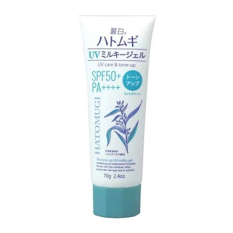 Gel Chống Nắng Nâng Tone Hatomugi UV Care & Tone Up SPF50+ PA++++ 70g ( Màu Xanh Bạc Hà)
