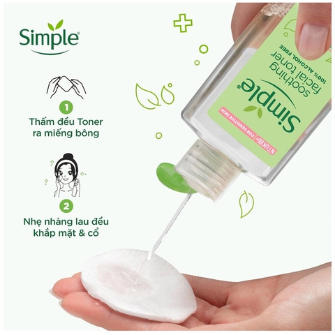 Nước Hoa Hồng Không Cồn Làm Dịu Da Simple Kind To Skin Soothing Facial Toner 200ml