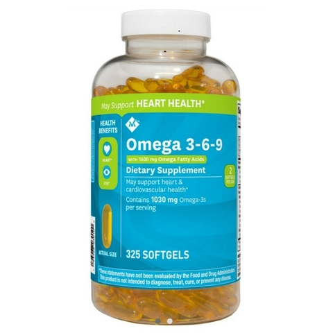 Viên Uống Dầu Cá Omega 3 6 9 Supports Heart Health 325 Viên Của Mỹ