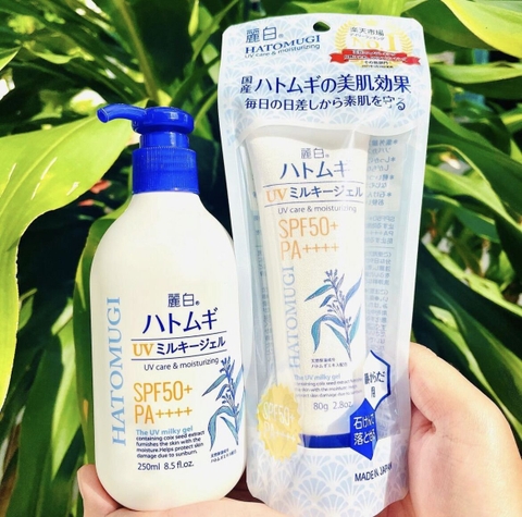 Sữa Dưỡng Thể Chống Nắng Hatomugi UV Milky Gel SPF 50+ PA++++ 250ml