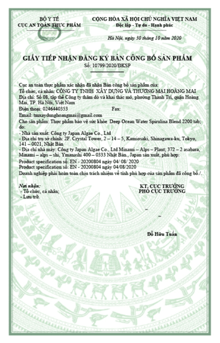 Tảo xoắn Spirulina Japan Algae Nhật Bản 2200 viên