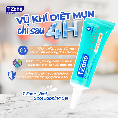 Gel Chấm Mụn Cấp Tốc T-Zone Skincare Spot Zapping Gel 8ml