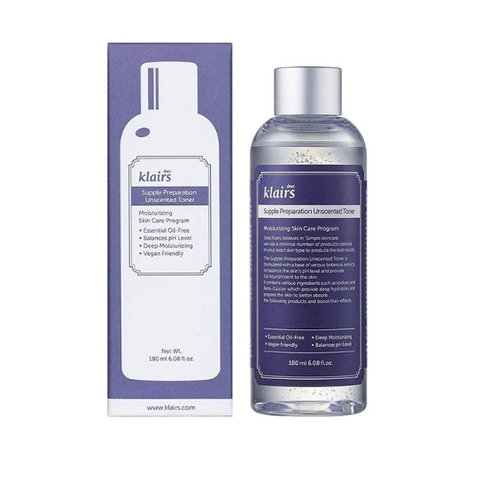 Nước hoa hồng không mùi Klairs Supple Preparation Unscented Toner 180ml