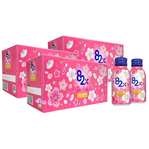 Combo 3 Hộp Nước Uống Đẹp Da 82X The Pink Collagen - Hộp 10 Lọ x 100ml