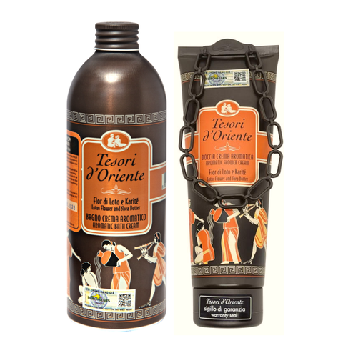 Combo Sữa Tắm Hương Nước Hoa Cao Cấp Tesori d'Oriente Hoa Sen (Chai 500ml - Tuýp 250ml)