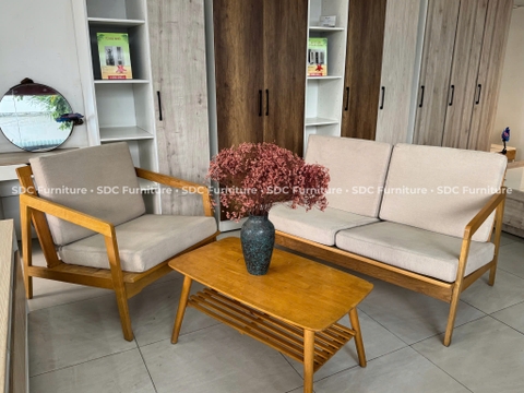 Bộ sofa gỗ Scandinavian – Nhẹ nhàng, tinh tế cho không gian sống