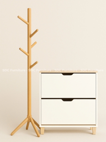 Combo Tủ Giày & Sào Gỗ Treo Đồ – Tối Giản & Thanh Lịch Cho Không Gian Đón Tiếp