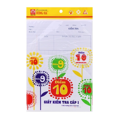 Giấy kiểm tra 4 Ôly Hồng Hà