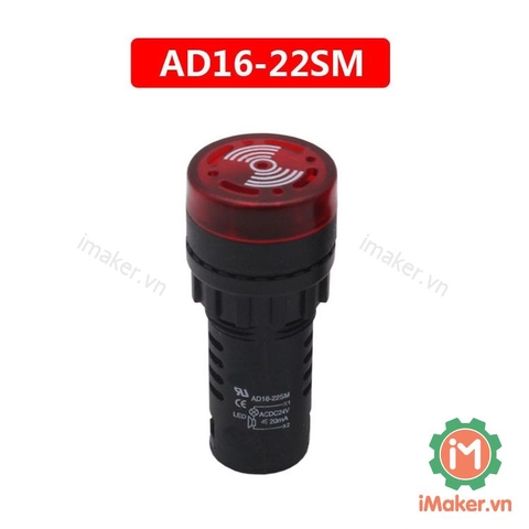 AD16-16SM Đèn Còi báo màu đỏ 16mm