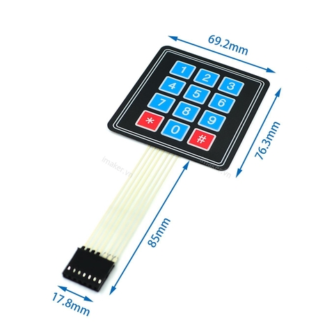 Bàn phím ma trận mềm 3x4 keypad