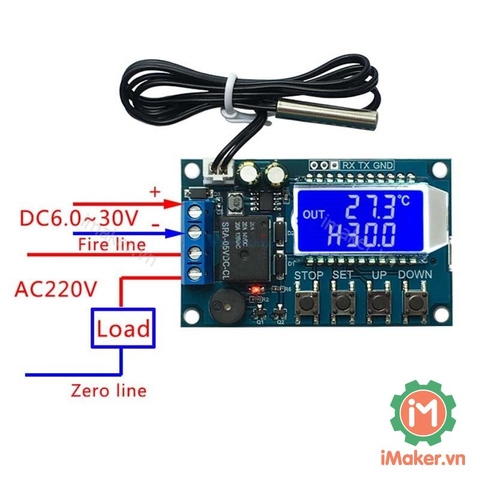 Cảm biến nhiệt độ Relay chỉnh mức hiển thị LCD XY-T01