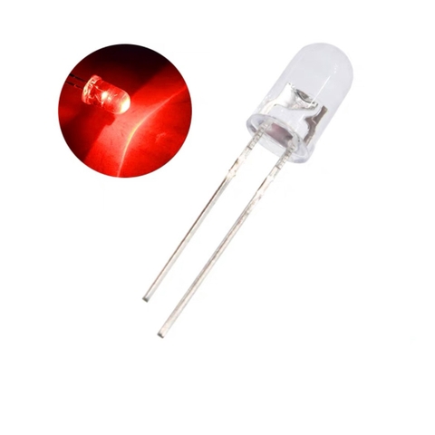 LED đỏ 5mm siêu Sáng chân dài 18mm (gói 10 con)