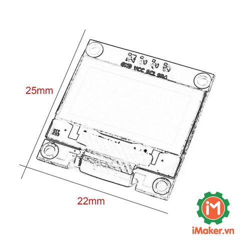 Module LCD OLED 0.96inch 128x64 Chữ xanh lá vàng 4 chân giao tiếp I2C