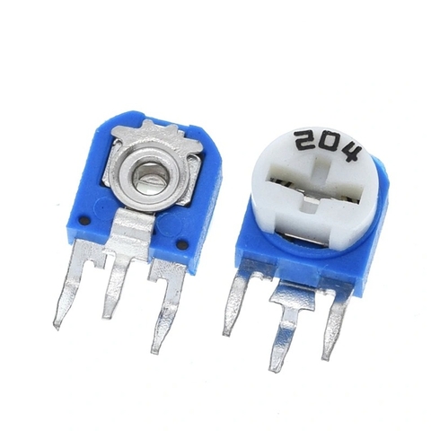 Biến trở nút áo 200K Ohm chỉnh ngang 0.1W RM063-204-WH06-1