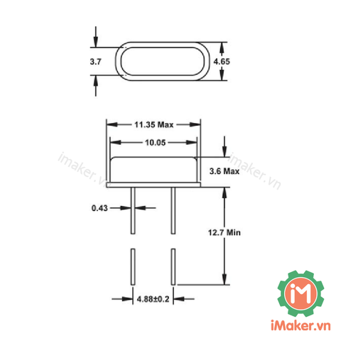 Thạch anh 14.318MHz 2 chân DIP HC49-S