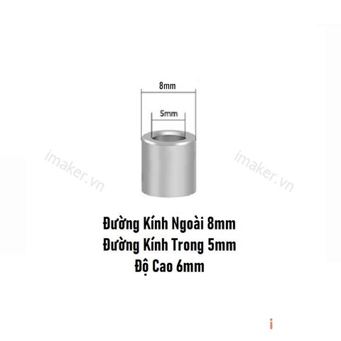 Vòng đệm nhôm Vslot 5mm - 5x8x6