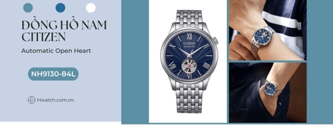 Citizen NH9130-84L Xanh – Đồng Hồ Cơ Lộ Tim Thanh Lịch, Chính Hãng Citizen