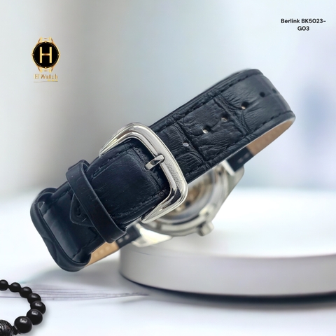 Đồng Hồ Nam Berlink Automatic BK5023-G03 Dây Da Vỏ Đen Mặt Đen
